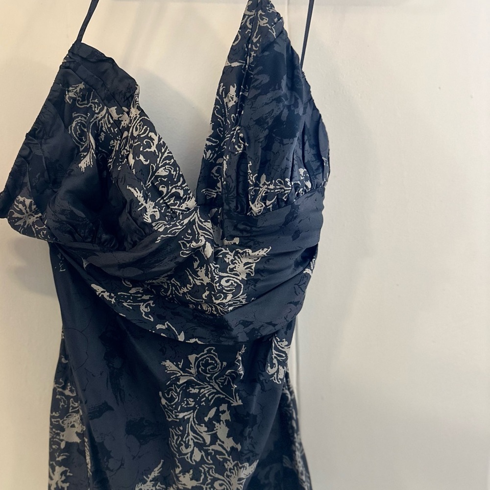 Elegant Dark Gray Silk Halter